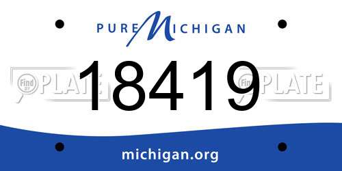 18419 Michigan License Plate