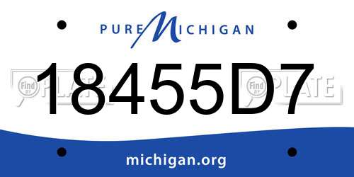 18455D7 Michigan License Plate