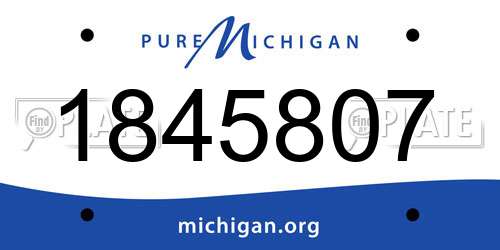 1845807 Michigan License Plate