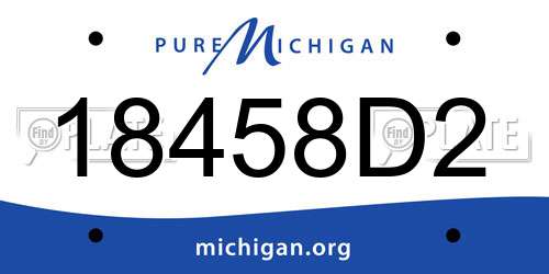 18458D2 Michigan License Plate
