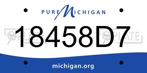 18458D7 Michigan License Plate