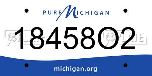 18458O2 Michigan License Plate