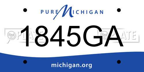 1845GA Michigan License Plate