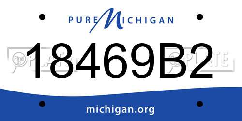 18469B2 Michigan License Plate