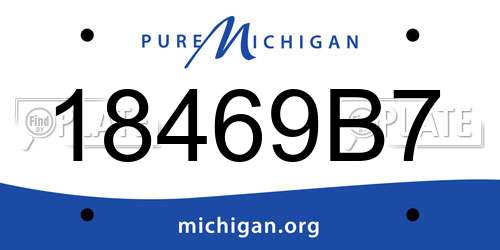 18469B7 Michigan License Plate