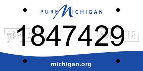 1847429 Michigan License Plate
