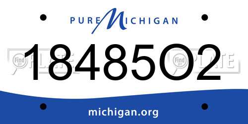 18485O2 Michigan License Plate