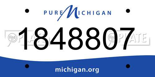 1848807 Michigan License Plate