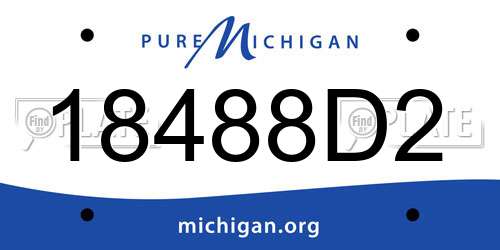 18488D2 Michigan License Plate