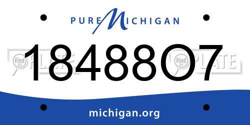 18488O7 Michigan License Plate