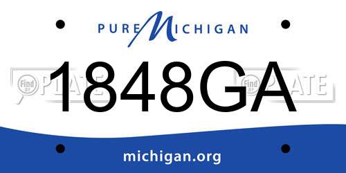 1848GA Michigan License Plate