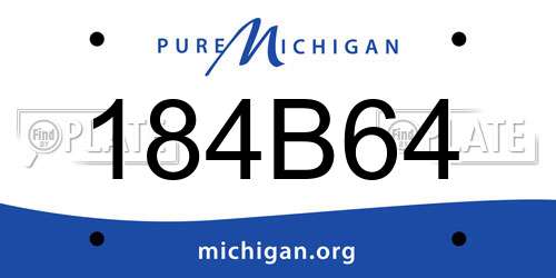 184B64 Michigan License Plate