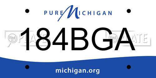 184BGA Michigan License Plate