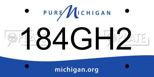 184GH2 Michigan License Plate