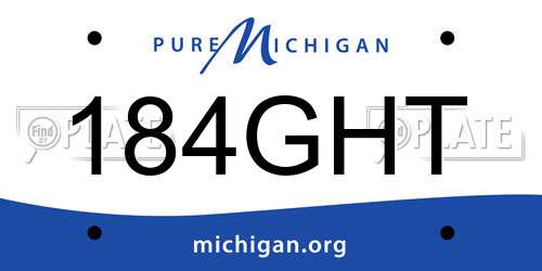 184GHT Michigan License Plate