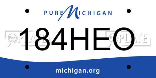 184HEO Michigan License Plate