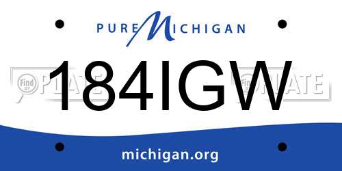 184IGW Michigan License Plate