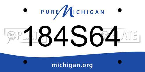 184S64 Michigan License Plate