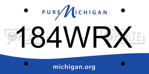 184WRX Michigan License Plate