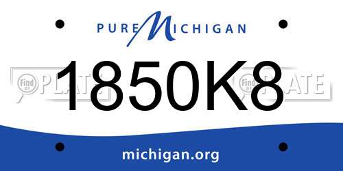 1850K8 Michigan License Plate