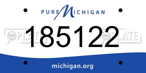 185122 Michigan License Plate