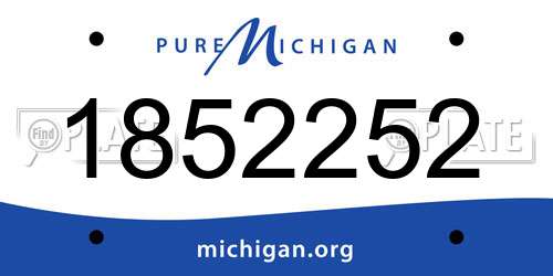 1852252 Michigan License Plate