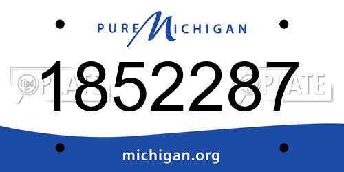 1852287 Michigan License Plate