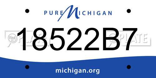18522B7 Michigan License Plate