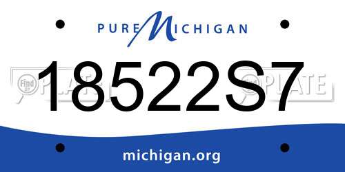 18522S7 Michigan License Plate