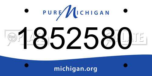 1852580 Michigan License Plate
