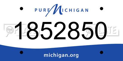1852850 Michigan License Plate