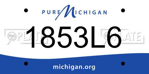 1853L6 Michigan License Plate