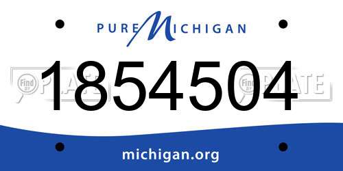 1854504 Michigan License Plate