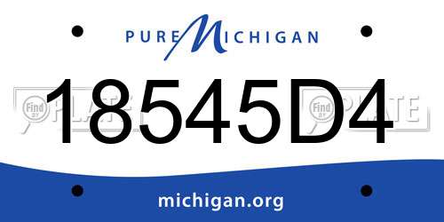 18545D4 Michigan License Plate