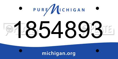 1854893 Michigan License Plate