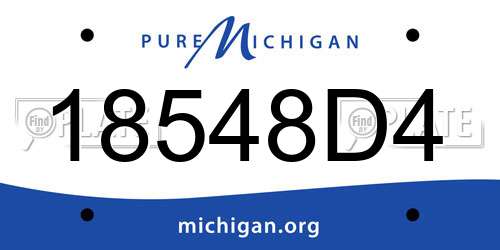 18548D4 Michigan License Plate