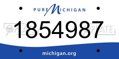 1854987 Michigan License Plate
