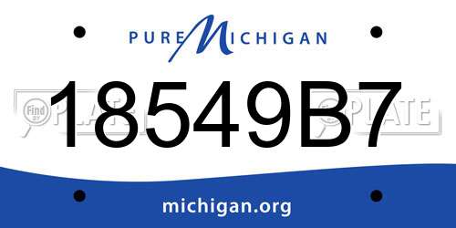 18549B7 Michigan License Plate