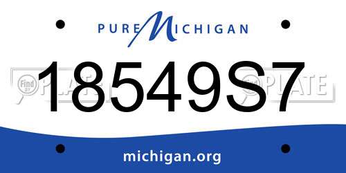 18549S7 Michigan License Plate
