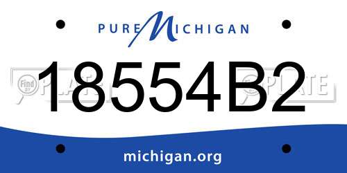 18554B2 Michigan License Plate