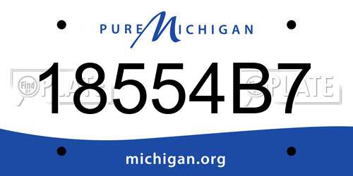 18554B7 Michigan License Plate
