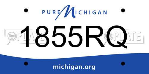 1855RQ Michigan License Plate