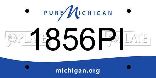 1856PI Michigan License Plate