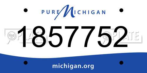 1857752 Michigan License Plate