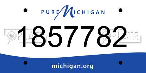 1857782 Michigan License Plate