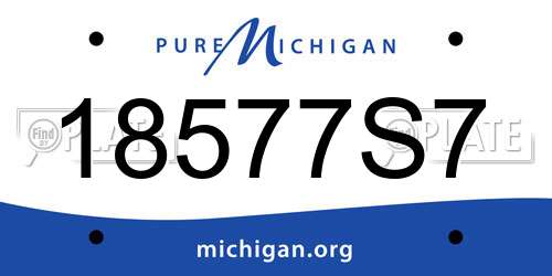 18577S7 Michigan License Plate