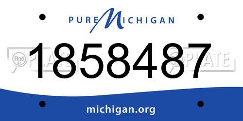 1858487 Michigan License Plate