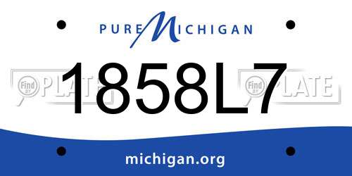 1858L7 Michigan License Plate