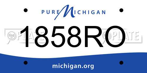 1858RO Michigan License Plate