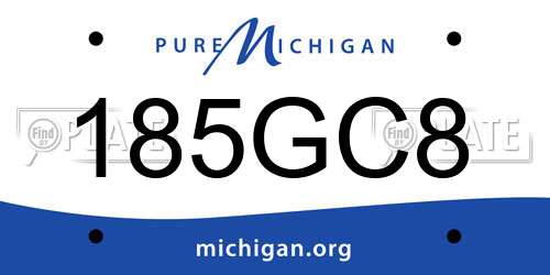 185GC8 Michigan License Plate